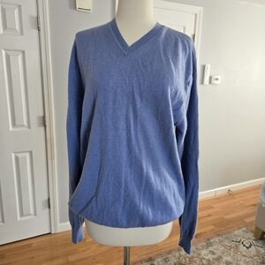 Talbots blue V neck cashmere sweater